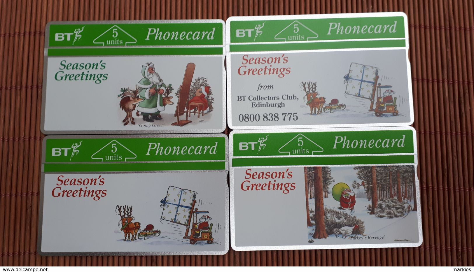 Set 4 Christmas Phonecards 171C+D+E+E(Mint,New) Rare - Weihnachten