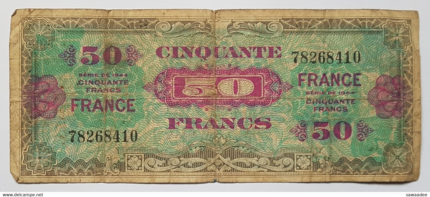 BILLET DE BANQUE - FRANCE - DRAPEAUX - 1944 - P.122 - 50 FRANCS - 1944 Flag/France