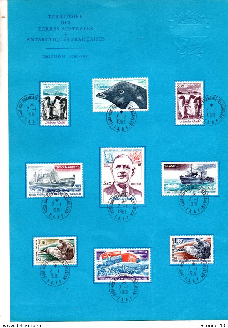 Taaf Timbres Emision Kergelen Obliteree Timbres 1980 1981 - Gebruikt