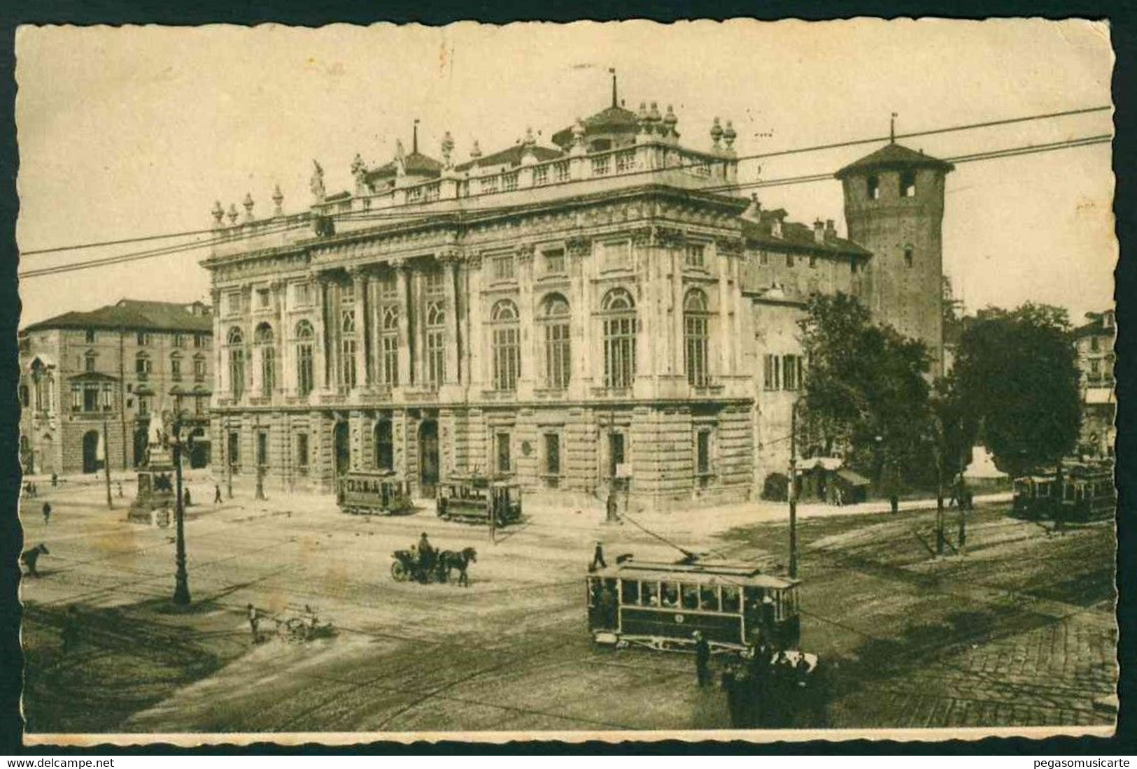 CLM180 - TORINO PALAZZO MADAMA ANIMATA TRAM 1920 CIRCA - Palazzo Madama