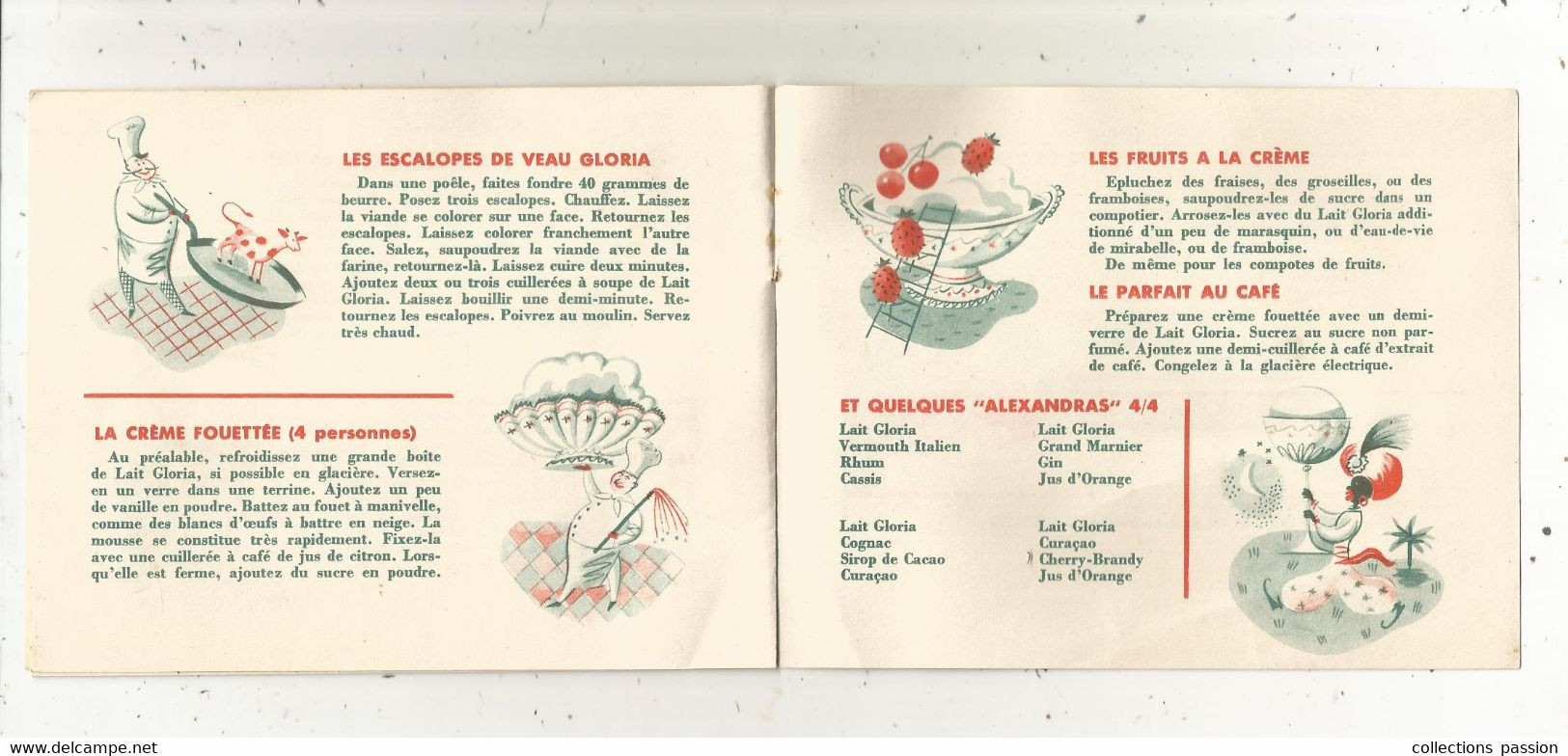 Publicité, Lait GLORIA, Message Aux Bonnes Ménagéres, Recettes : Cuisine Au Lait,  7 Pages,  4 Scans,  Frais Fr 1.75 E - Pubblicitari