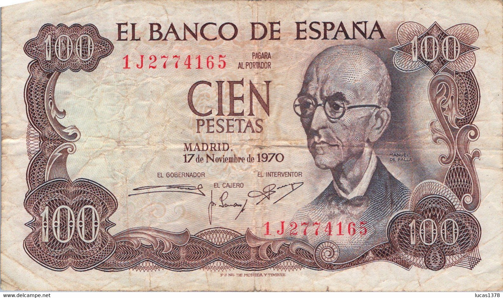 4 BILLETS 100 PESETAS 1970