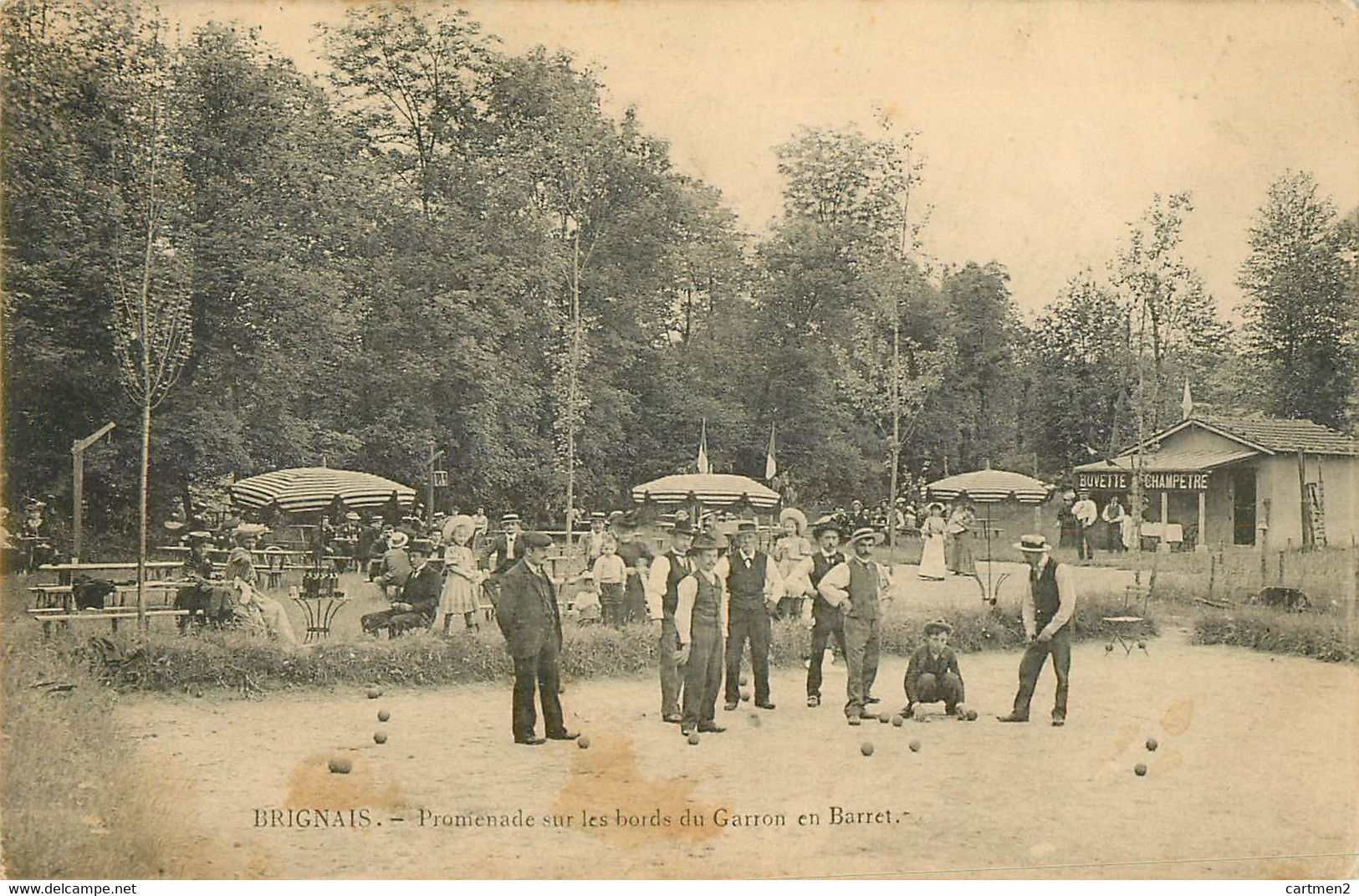 BRIGNAIS BUVETTE HENRI RAGINEL PROMENADE SUR LES BORDS DU GARRON ET BARRET PETANQUE JEU DE BOULES 69 RHONE - Brignais