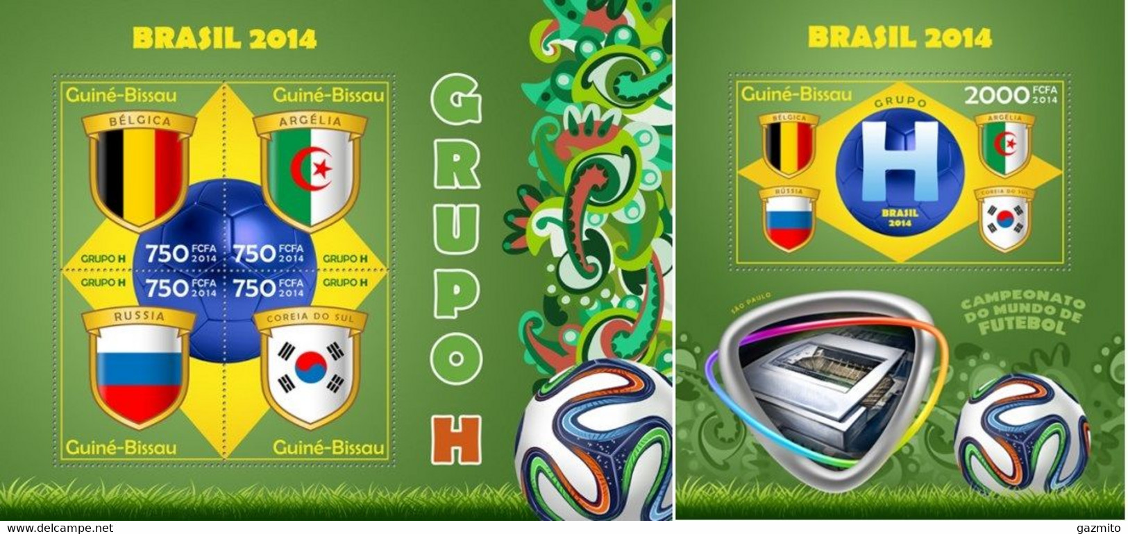 Guinea Bissau 2014, Sport, Football World Champion H, 4val In BF+BF - 2014 – Brasilien