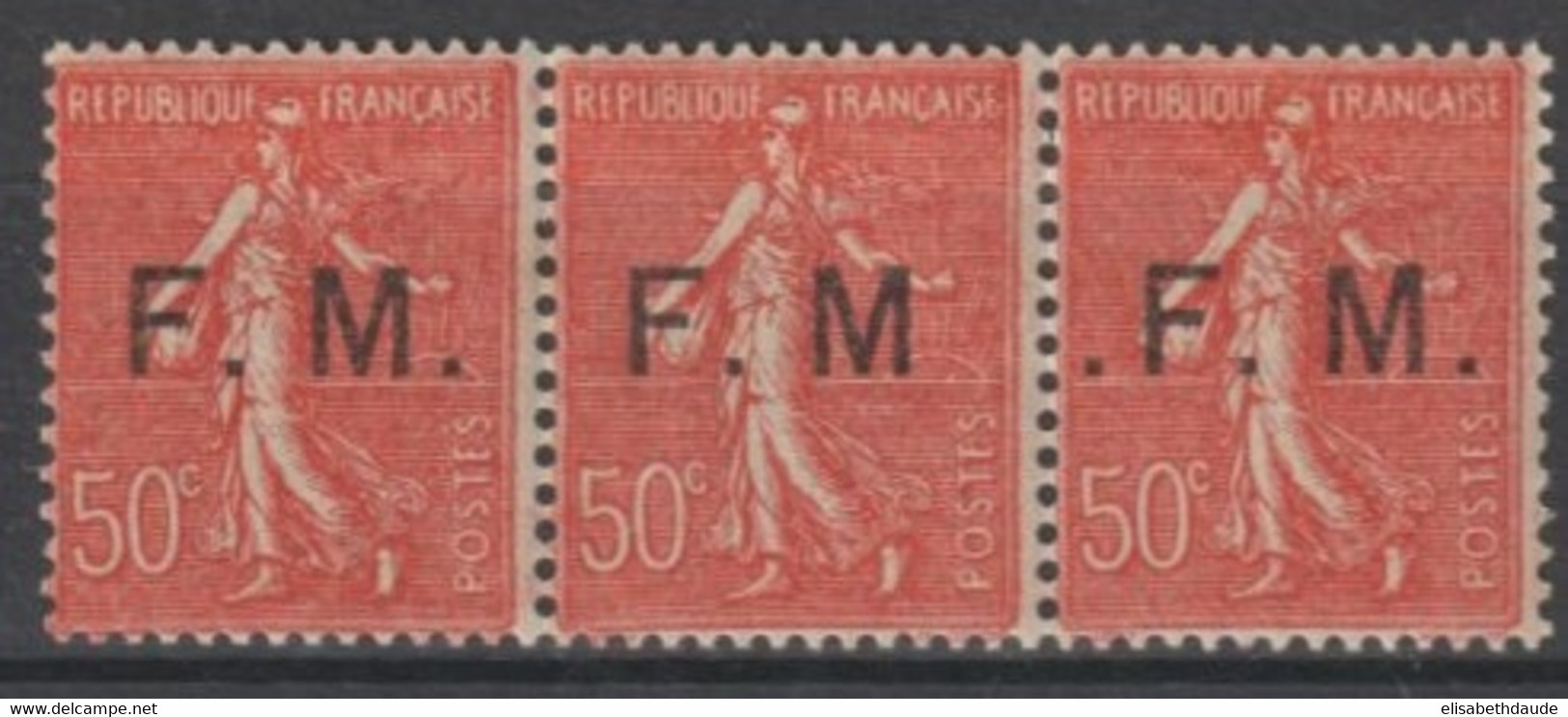 1929 - FM - VARIETES SE TENANT ! YVERT N°6+6a+6b ** MNH (TRES LEGERES TACHES) - COTE = 162+ EUR. - - Ungebraucht