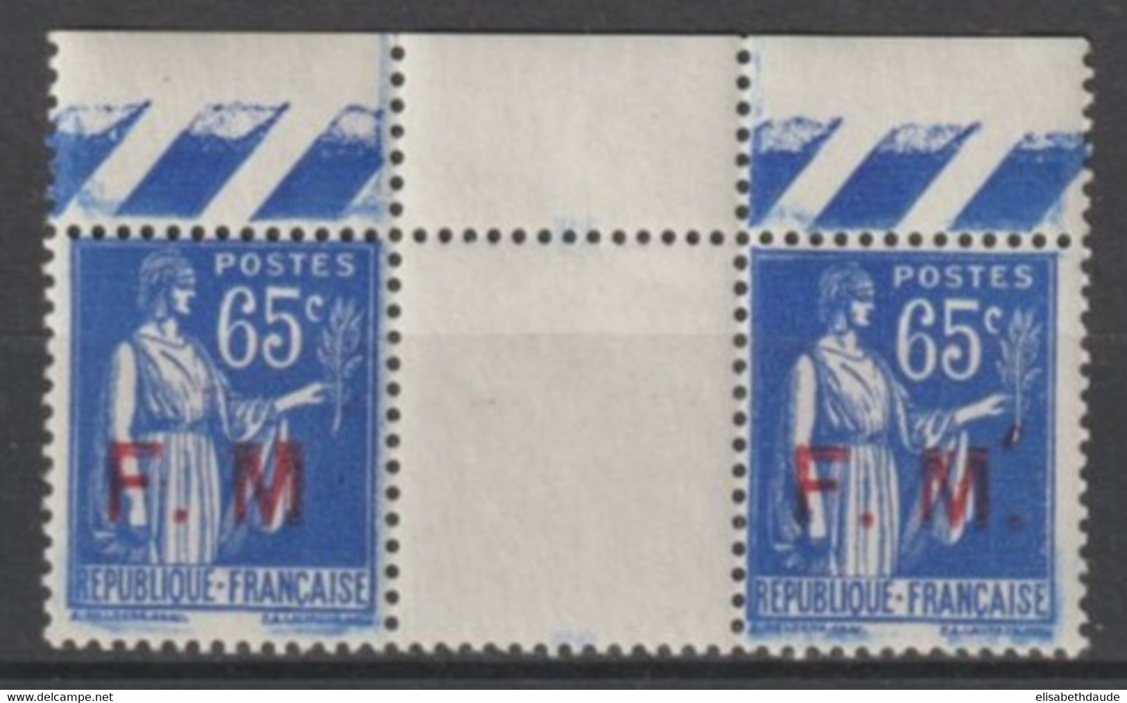 1937 - FM - VARIETE SANS POINT APRES M + NORMAL SE TENANT AVEC INTERPANNEAU ! YVERT N°8+8a ** MNH - COTE = 62.8++ EUR. - - Ungebraucht