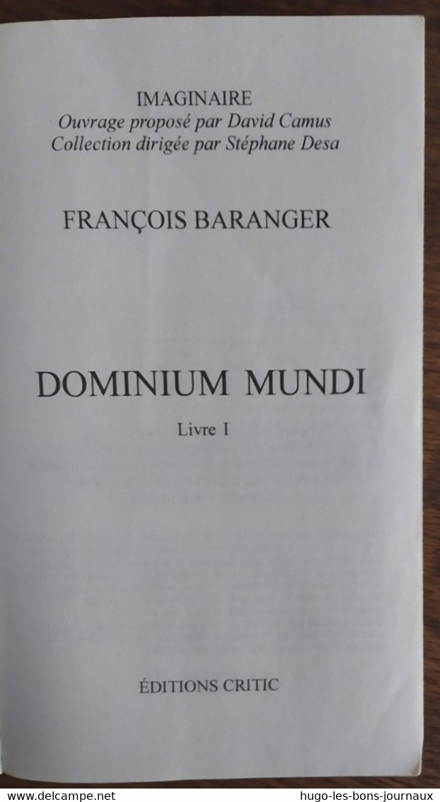 Dominium Mundi. Livre 1 -François Baranger_Pocket N°7197_2018 - Presses Pocket