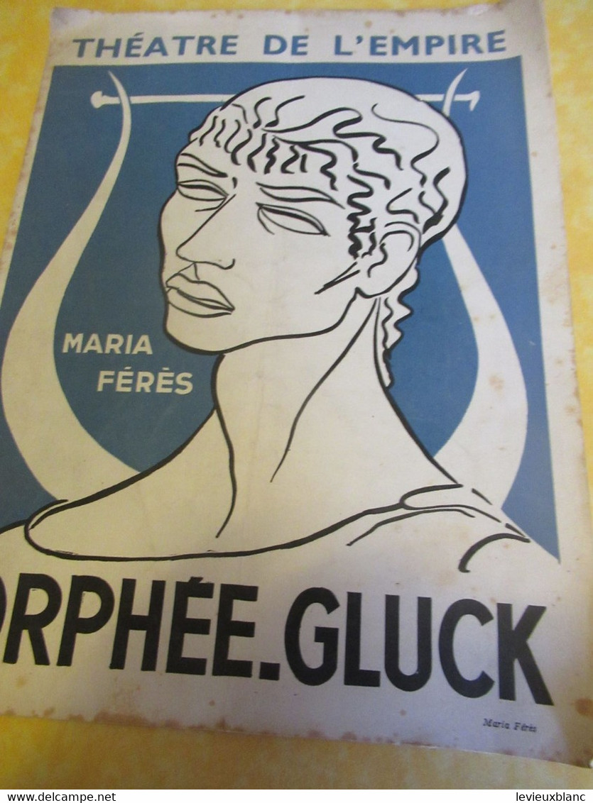 Programme Ancien/Opéra-Ballet/ Théâtre De L'EMPIRE/ Orphée-Gluck/ Maria Férés/1952   PROG357 - Programmi