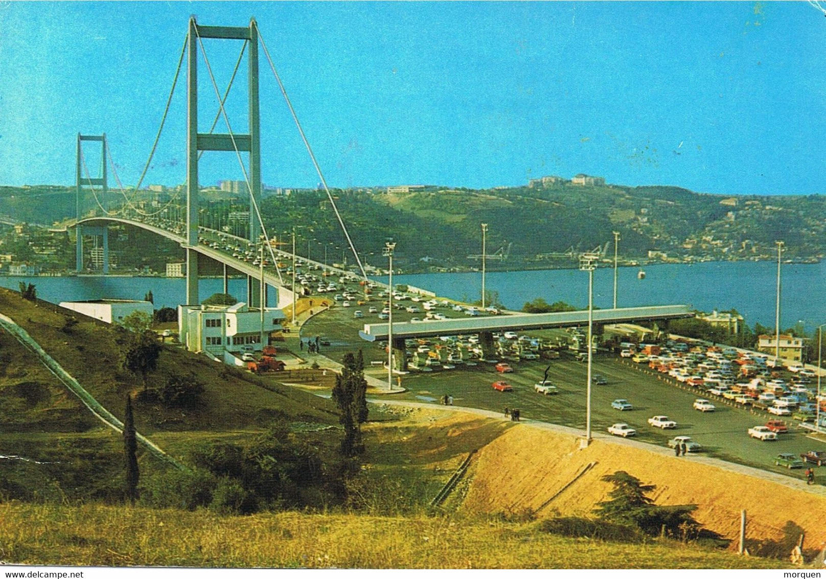 48923. Postal KARAKOY (Turquia) 1985. Stamp Hazar Kagan. Vista ISTAMBUL, Puente Del Bosforo - Brieven En Documenten