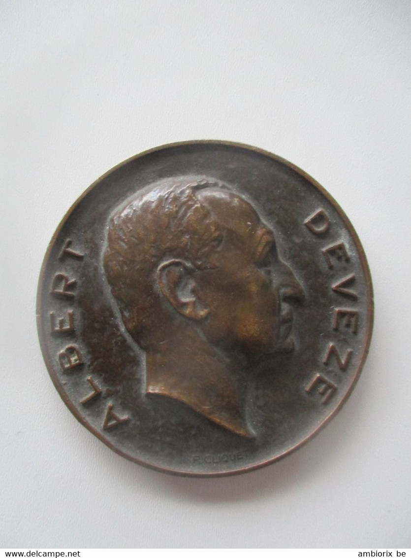 Médaille à Albert Deveze - Quarante Années De Vie Parlementaire - 1912 - 1952 - Hommage De Ses Amis - R. Cliquet - Profesionales / De Sociedad