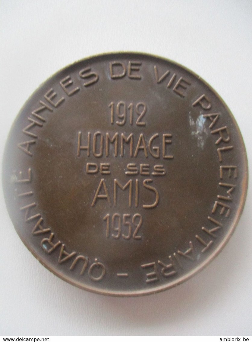 Médaille à Albert Deveze - Quarante Années De Vie Parlementaire - 1912 - 1952 - Hommage De Ses Amis - R. Cliquet - Professionals / Firms