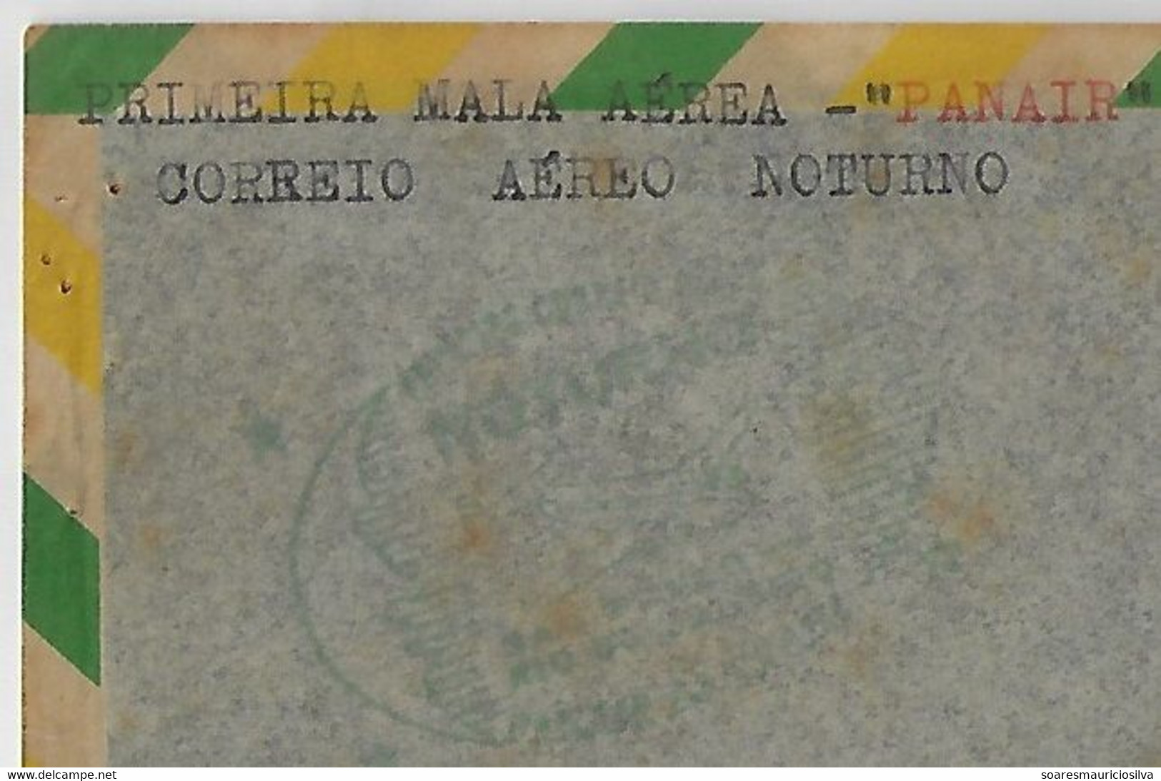 Brazil 1944 Cover Sent From São Paulo To Rio De Janeiro Cancel 1st Panair Night Air Mailbag - Poste Aérienne (Compagnies Privées)
