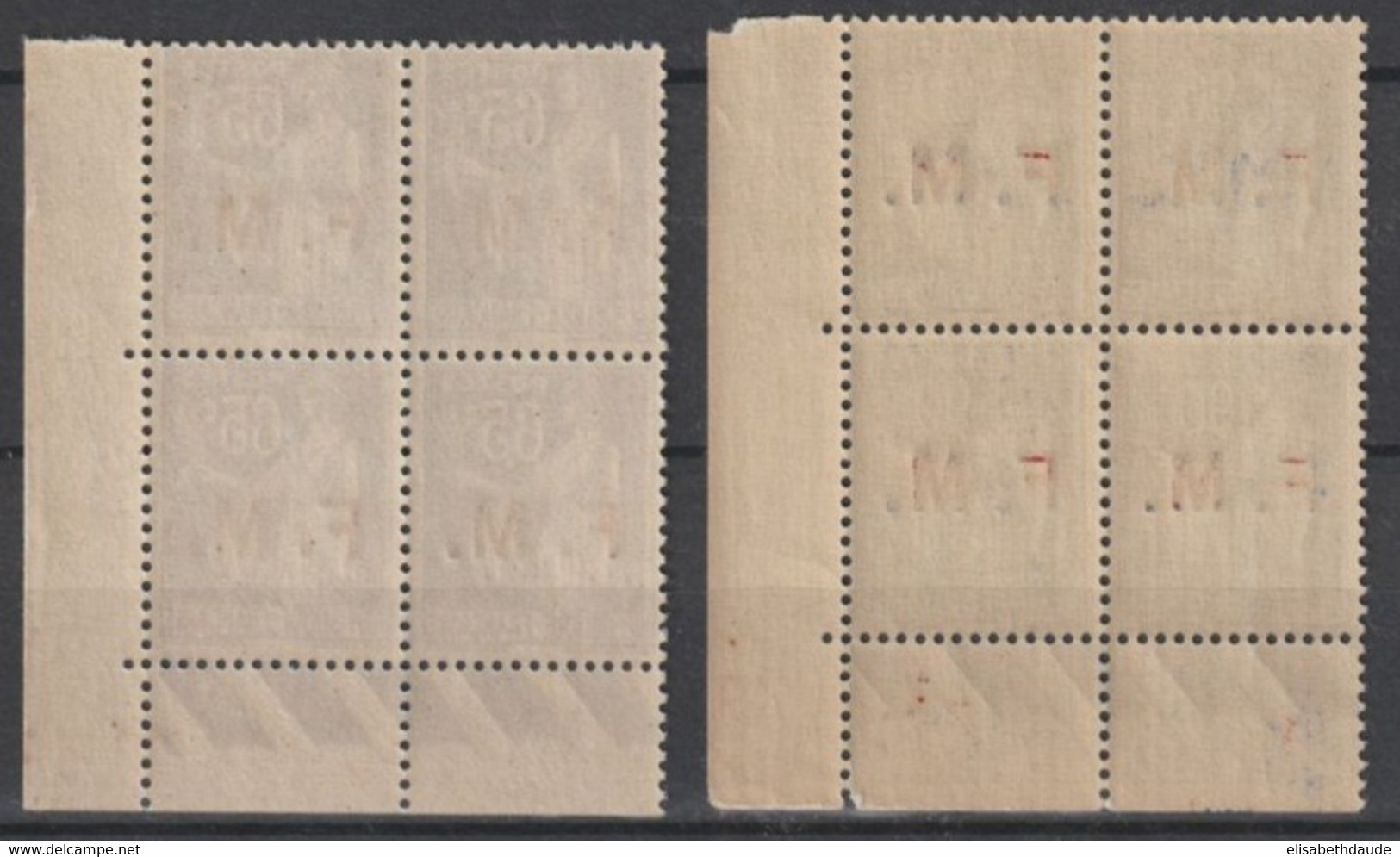 1938/39 - PAIX FM - BLOCS De 4 COIN DATE ! YVERT N°8/9 ** MNH - COTE = 13 EUR. - - 1930-1939