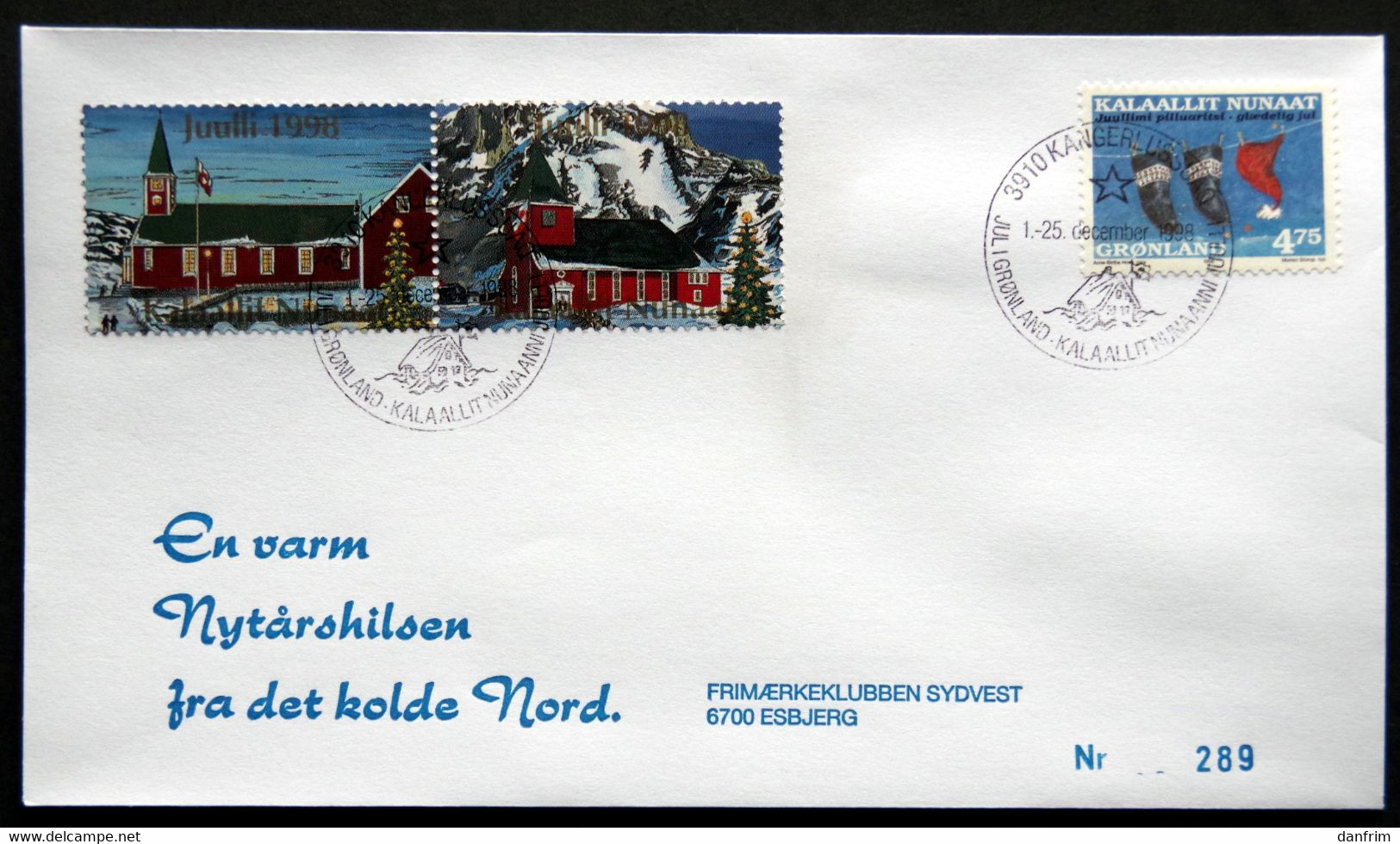 Greenland 1998 Cover  Minr.330  KANGERLUSSUA   (lot  784 ) - Brieven En Documenten