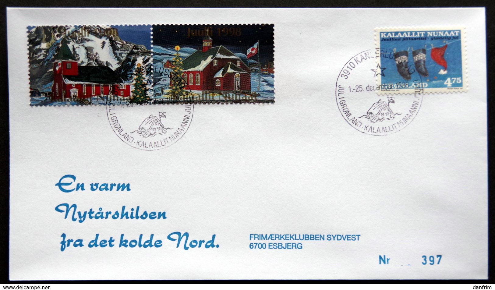 Greenland 1998 Cover  Minr.330  KANGERLUSSUA   (lot  784 ) - Brieven En Documenten