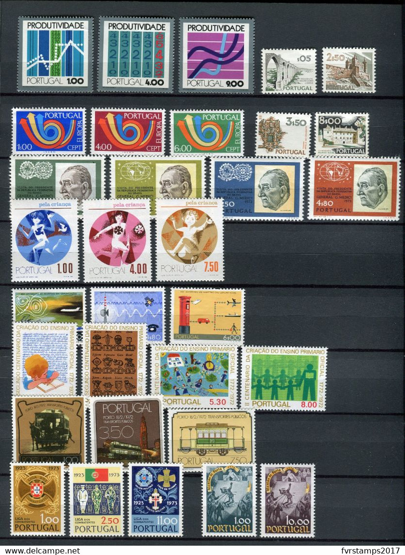 Portugal - 1973 - MNH ** - Complete Year Set - Mi1196/1227 - Cv € 87,30 - Années Complètes