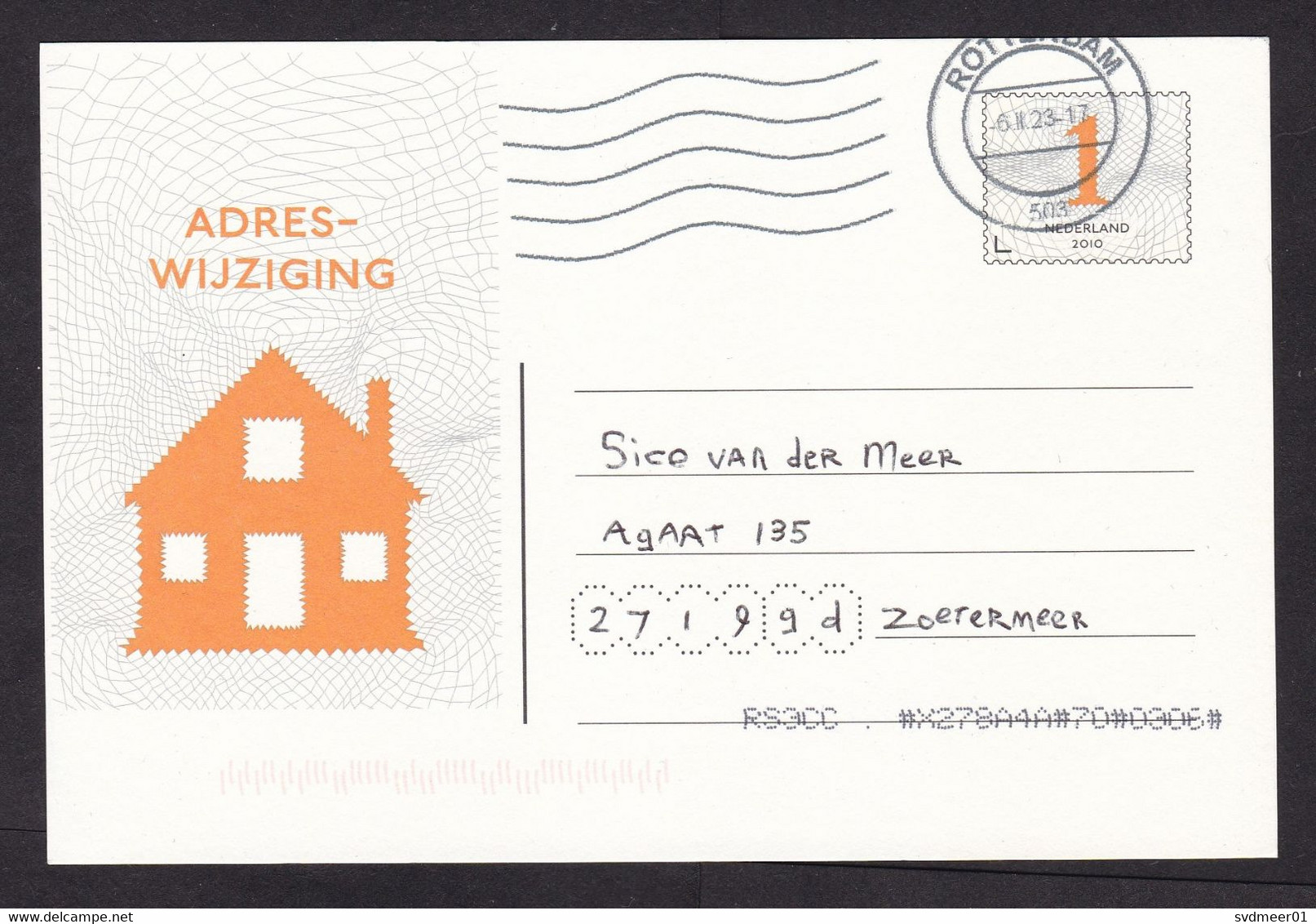 Netherlands: Stationery Change Of Address Postcard, 2023, Removal Notice (minor Damage At Back) - Storia Postale