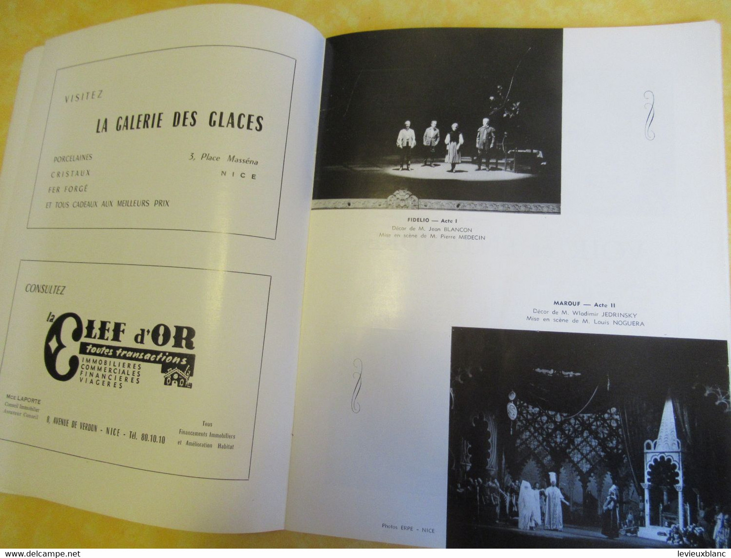 Programme ancien/Opéra de NICE/Centenaire de la création "LES PÊCHEURS de PERLES"/Musique de Georges BIZET/1963  PROG358