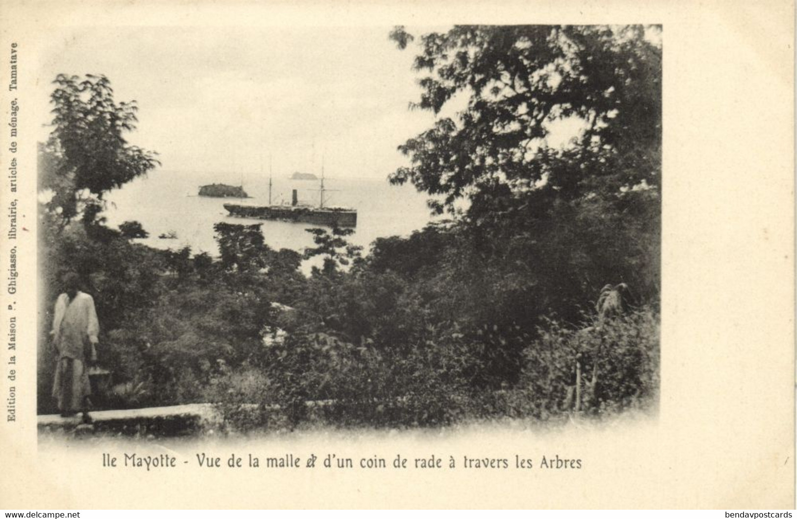 Comoros, MAYOTTE, Vue Malle Et D'un Coin De Rade à Travers Les Arbres (1910s) - Comorre