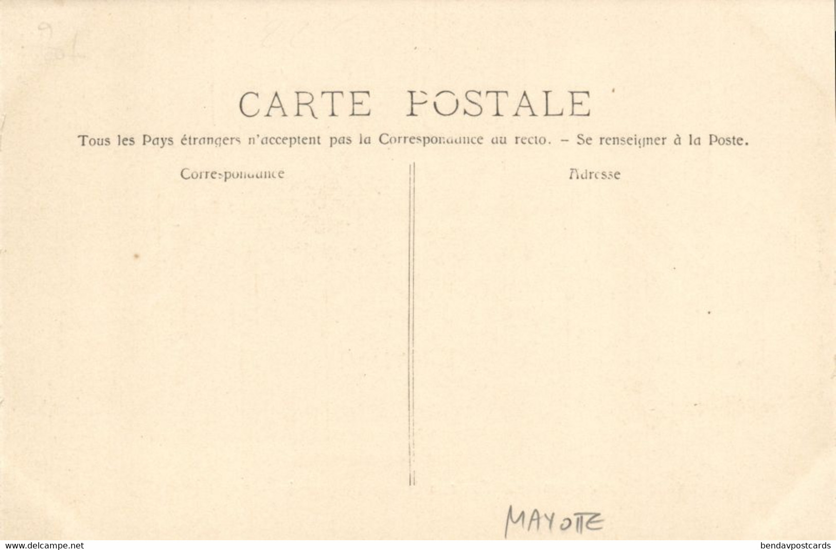 Comoros, MAYOTTE, Vue Malle Et D'un Coin De Rade à Travers Les Arbres (1910s) - Comores