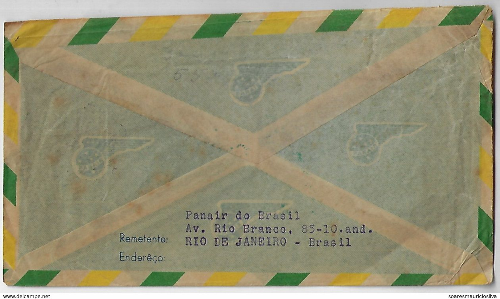 Brazil 1948 Cover Rio De Janeiro To London Great Britain Cancel 2º Year Brazilian Transatlantic Service Panair Airplane - Airmail (Private Companies)