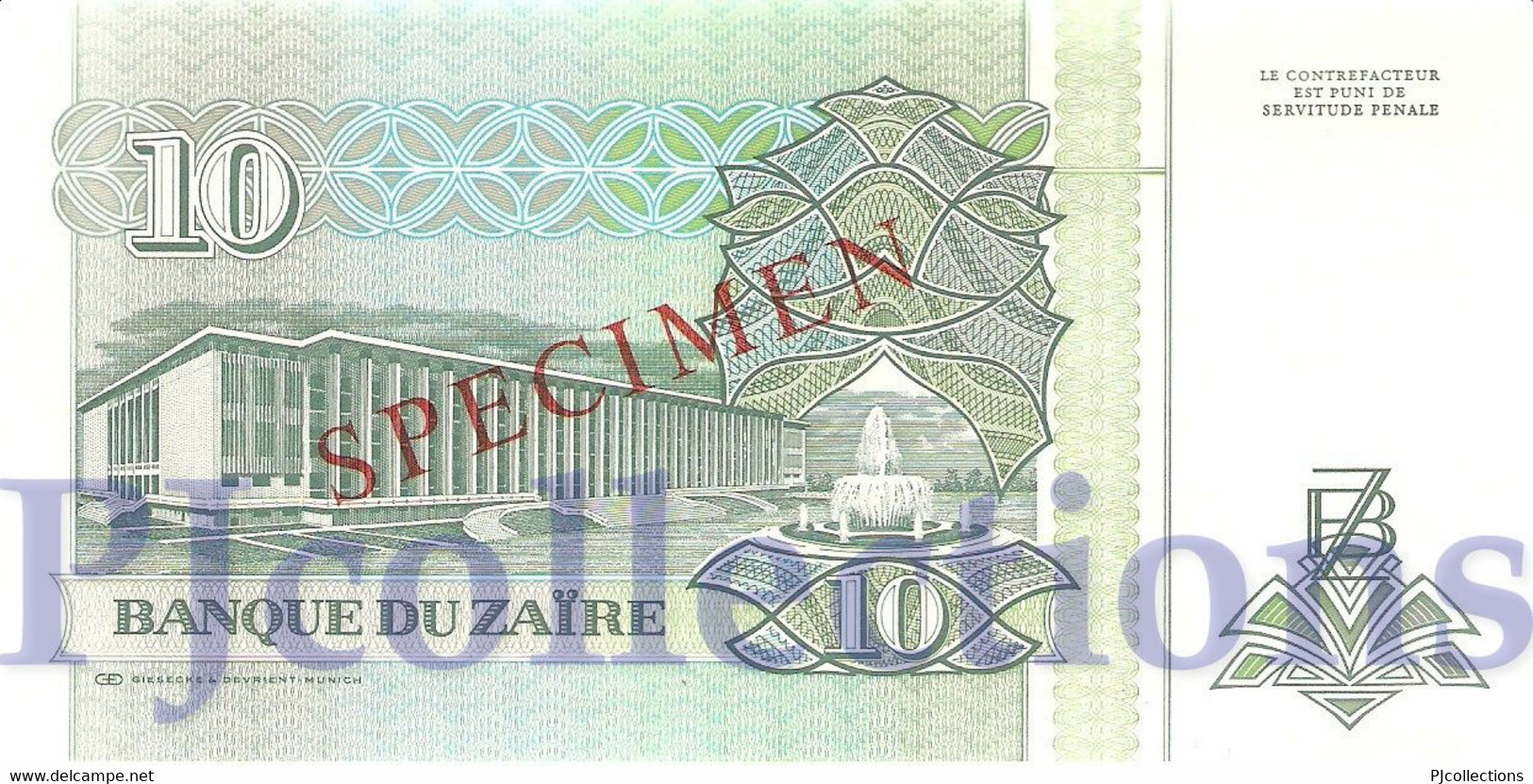 ZAIRE 10 N. ZAIRES 1993 PICK 54s SPECIMEN UNC - Zaïre