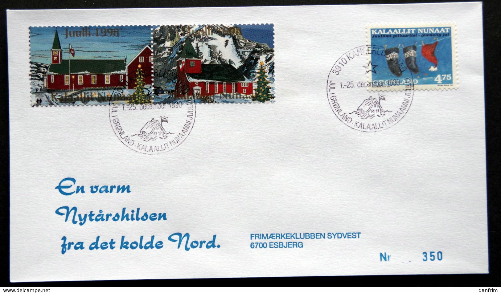 Greenland 1998 Cover  Minr.330  KANGERLUSSUA   (lot  784 ) - Briefe U. Dokumente