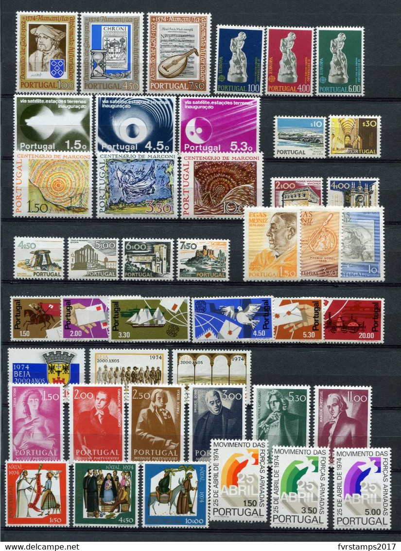 Portugal - 1974 - MNH ** - Almost Complete Year Set - Mi1228/1271 (only 6 Values And 1 Block Lacking) - Cv € 106,10 - Full Years