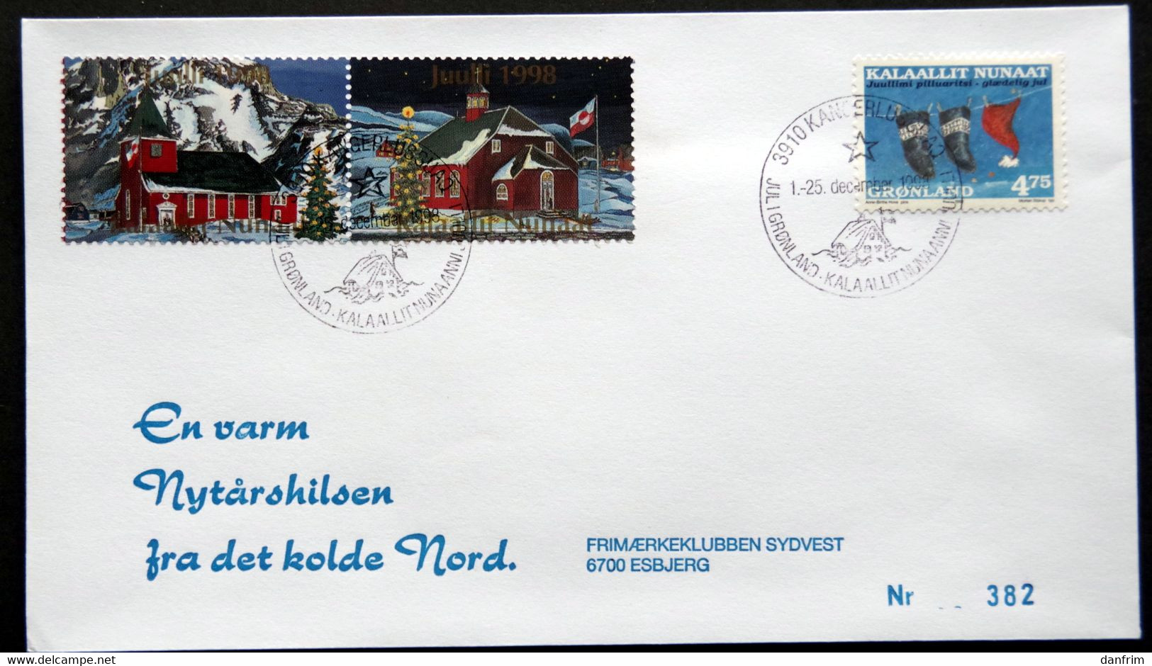 Greenland 1998 Cover  Minr.330  KANGERLUSSUA   (lot  784 ) - Covers & Documents