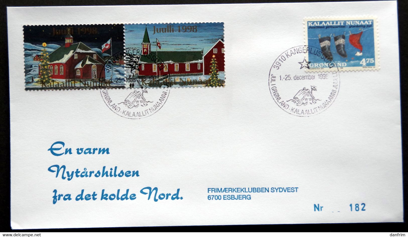 Greenland 1998 Cover  Minr.330  KANGERLUSSUA   (lot  784 ) - Brieven En Documenten