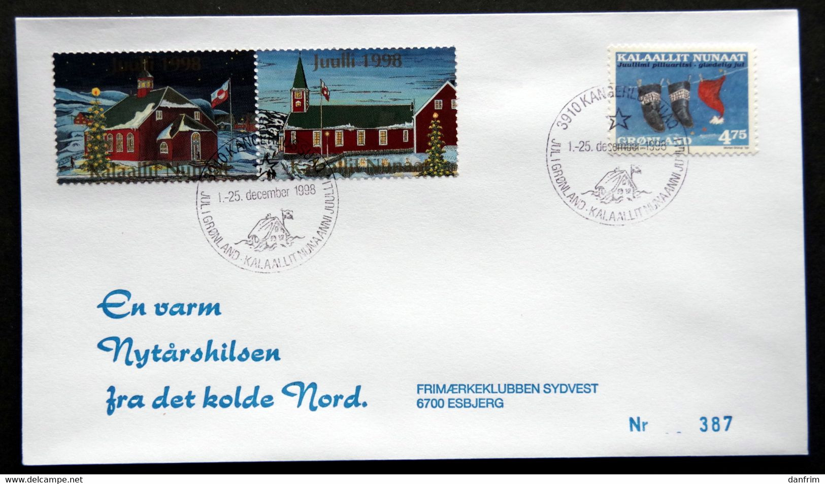 Greenland 1998 Cover  Minr.330  KANGERLUSSUA   (lot  784 ) - Covers & Documents