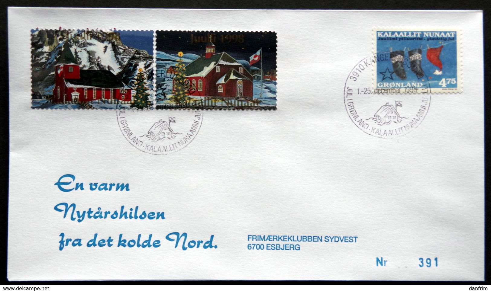 Greenland 1998 Cover  Minr.330  KANGERLUSSUA   (lot  784 ) - Brieven En Documenten