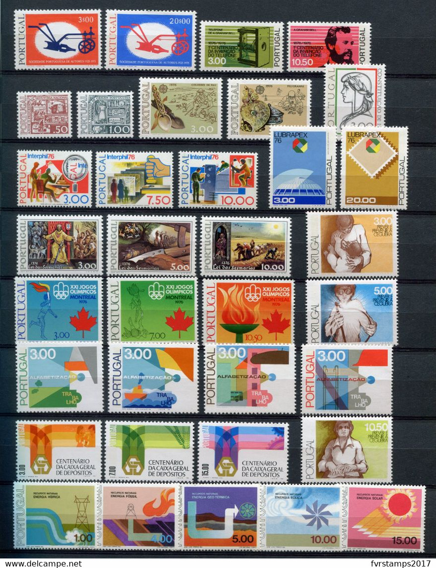 Portugal - 1976 - MNH ** - Almost Complete Year Set - Mi1305/1347 (only 8 Values And 3 Blocks Lacking) - Cv € 116,70 - Ganze Jahrgänge