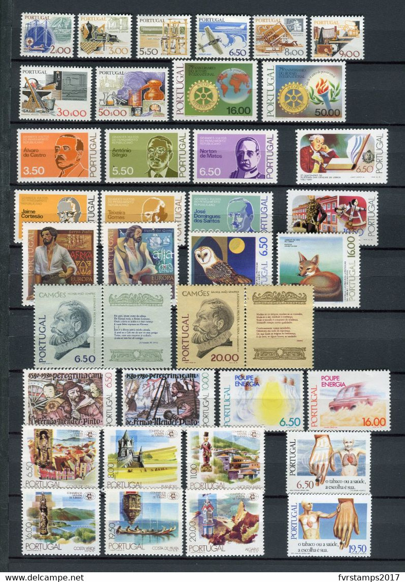 Portugal - 1980 - MNH ** - Almost Complete Year Set - Mi1472/1513 (only 6 Values And 3 Blocks Lacking) - Cv € 40,70 - Años Completos