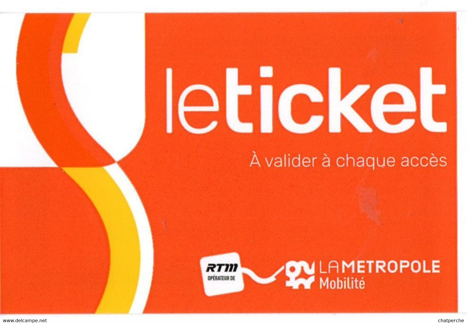 TICKET BILLET METRO AUTOBUS TRAMWAY MARSEILLE RTM TICKET 2 VOYAGES - Europa