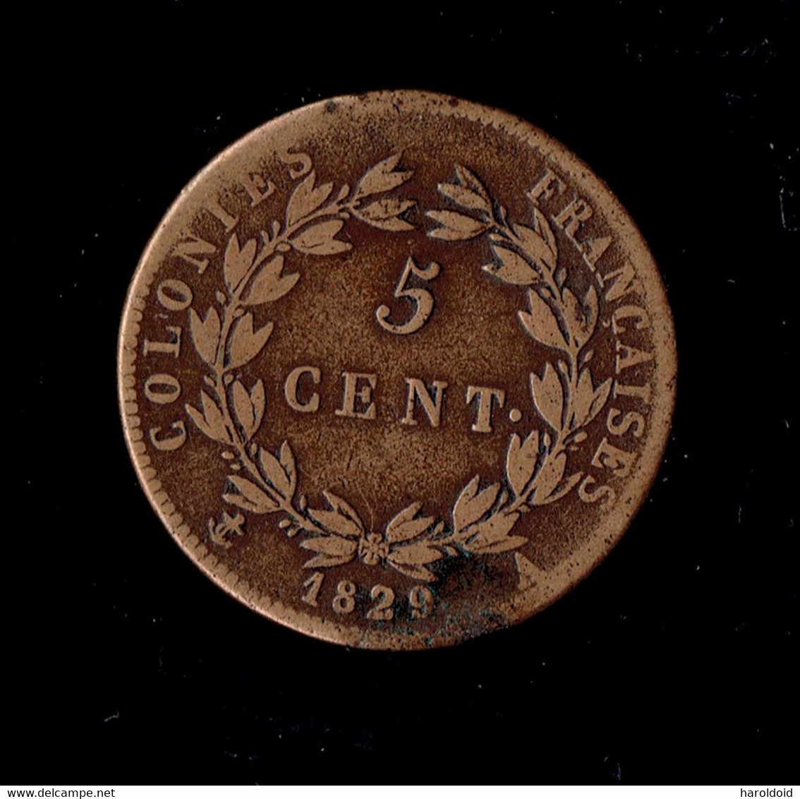 COLONIES GENERALES - 5 CTS CHARLES X 1829 A - TB+ - French Colonies (1817-1844)
