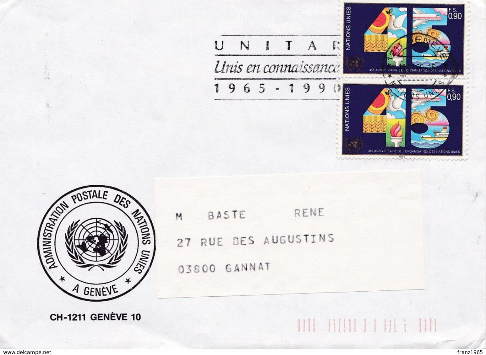 UNITAR 1965-1990 - Storia Postale
