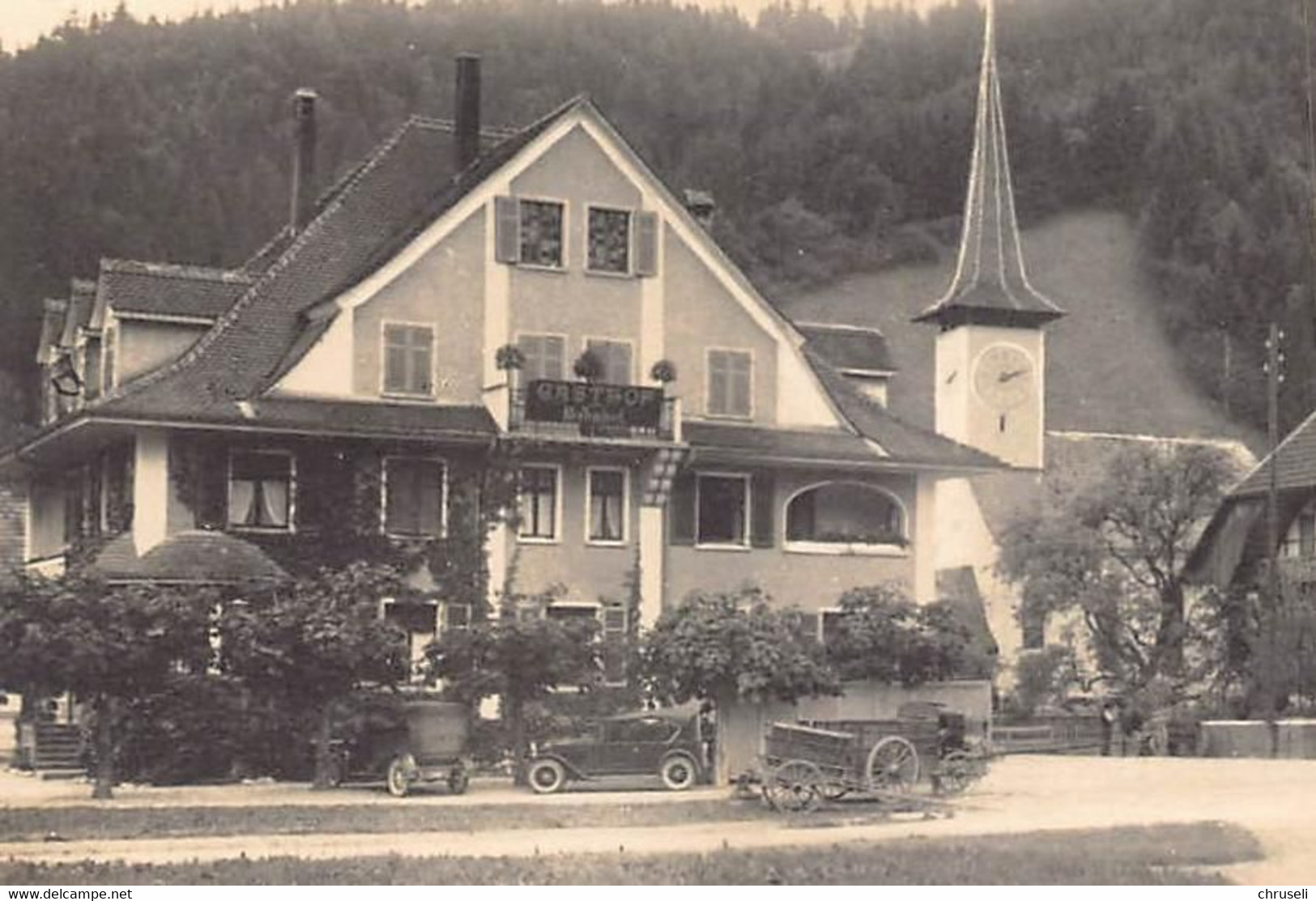 Trubschachen Hotel Bahnhof Autos & Leiterwagen - Trub