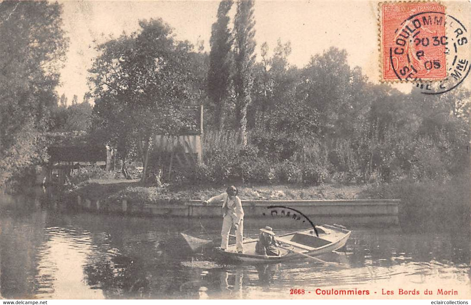 Coulommiers         77         Les Bords Du Morin  Pêcheur à La Ligne     N° 2668   (voir Scan) - Coulommiers