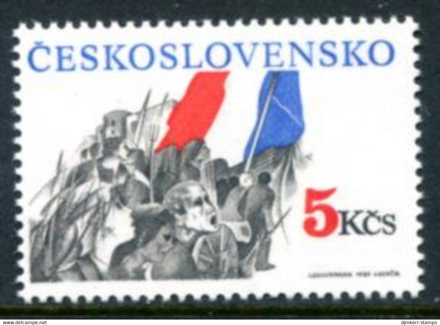 CZECHOSLOVAKIA 1989 Bicentenary Of The French Revolution Single Ex Block MNH / **.   Michel 3005 - Unused Stamps