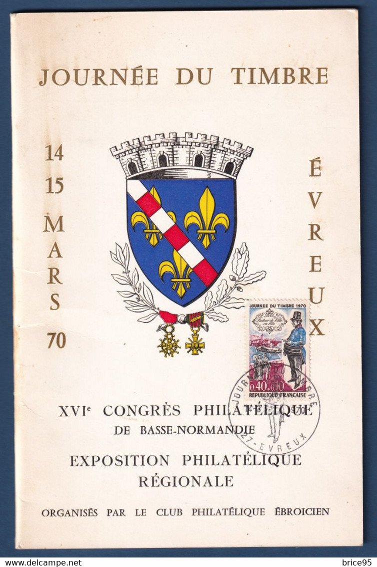 France - YT N° 1632 - Journée Du Timbre - Congrès Philatélique - Exposition Philatélique - 40 Pages - 1970 - Briefe U. Dokumente