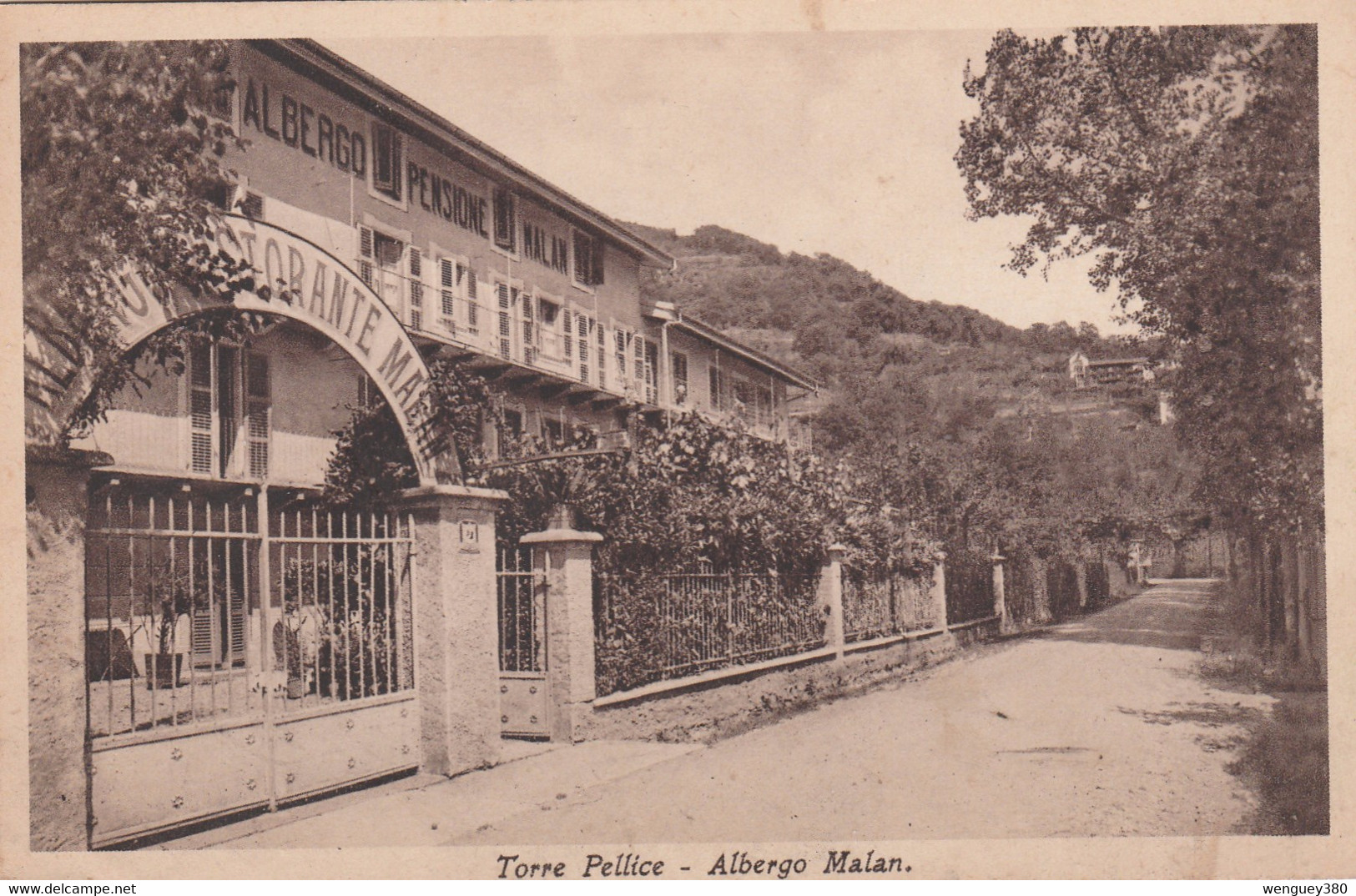 TORRE PELLICE     Albergo Malan.   TB PLAN.   Env; 1940.      RARE - Bares, Hoteles Y Restaurantes