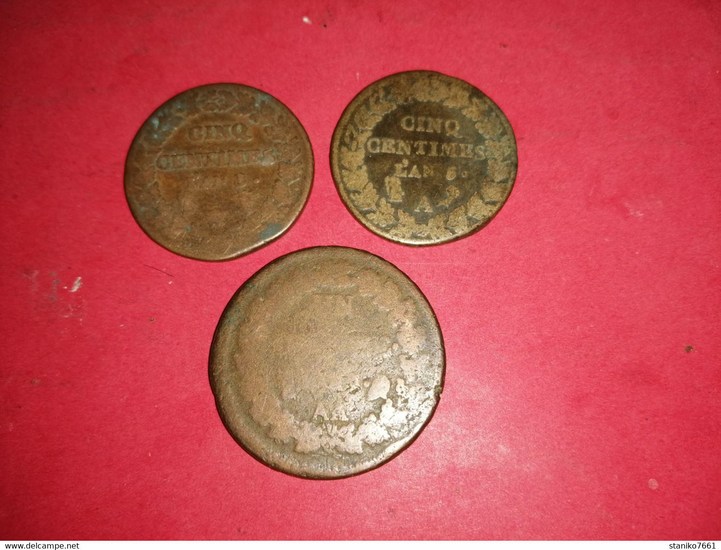 LOT DE 3 MONNAIES ANCIENNES 5 CENTIMES AN 8 W AN 5/6 ? UN DECIME AN 9 ? Non Nettoyé - 1792-1804 Primera República 