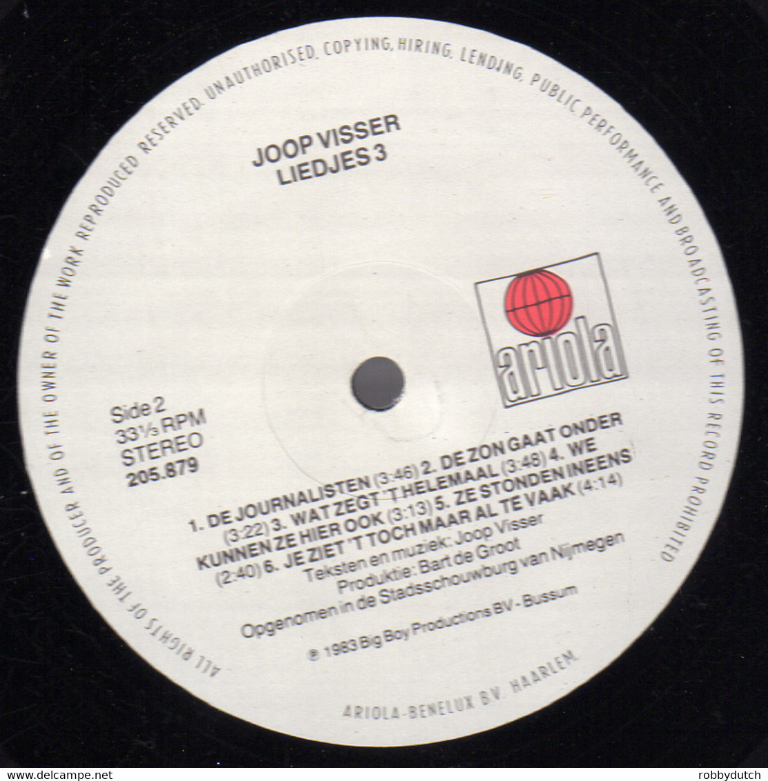 * LP *  JOOP VISSER (Jaap Fischer) - LIEDJES 3 (Holland 1983 EX-) - Autres - Musique Néerlandaise