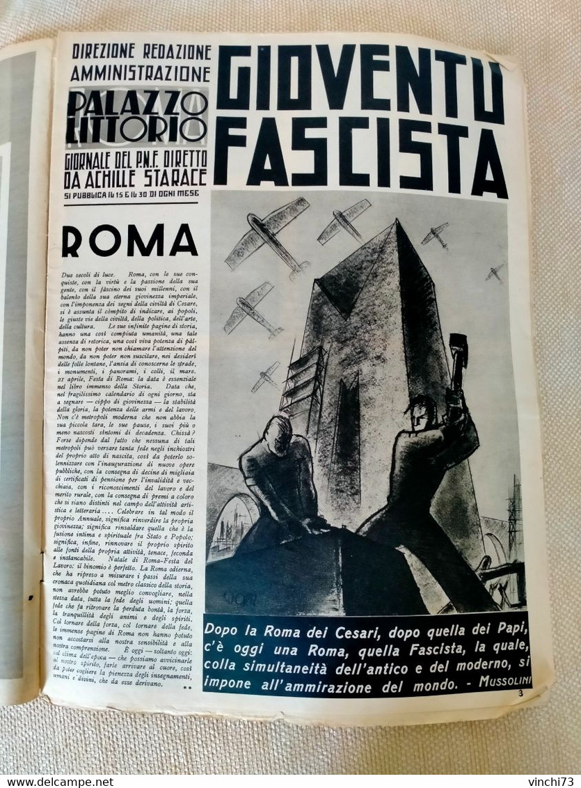 ! - ITALIA -GIOVENTÙ FASCISTA  DEL 1934 - Arte, Design, Decorazione