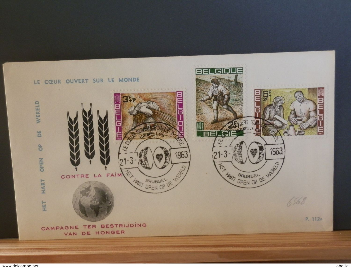 B6568  FDC BELGE 1963 - Contre La Faim