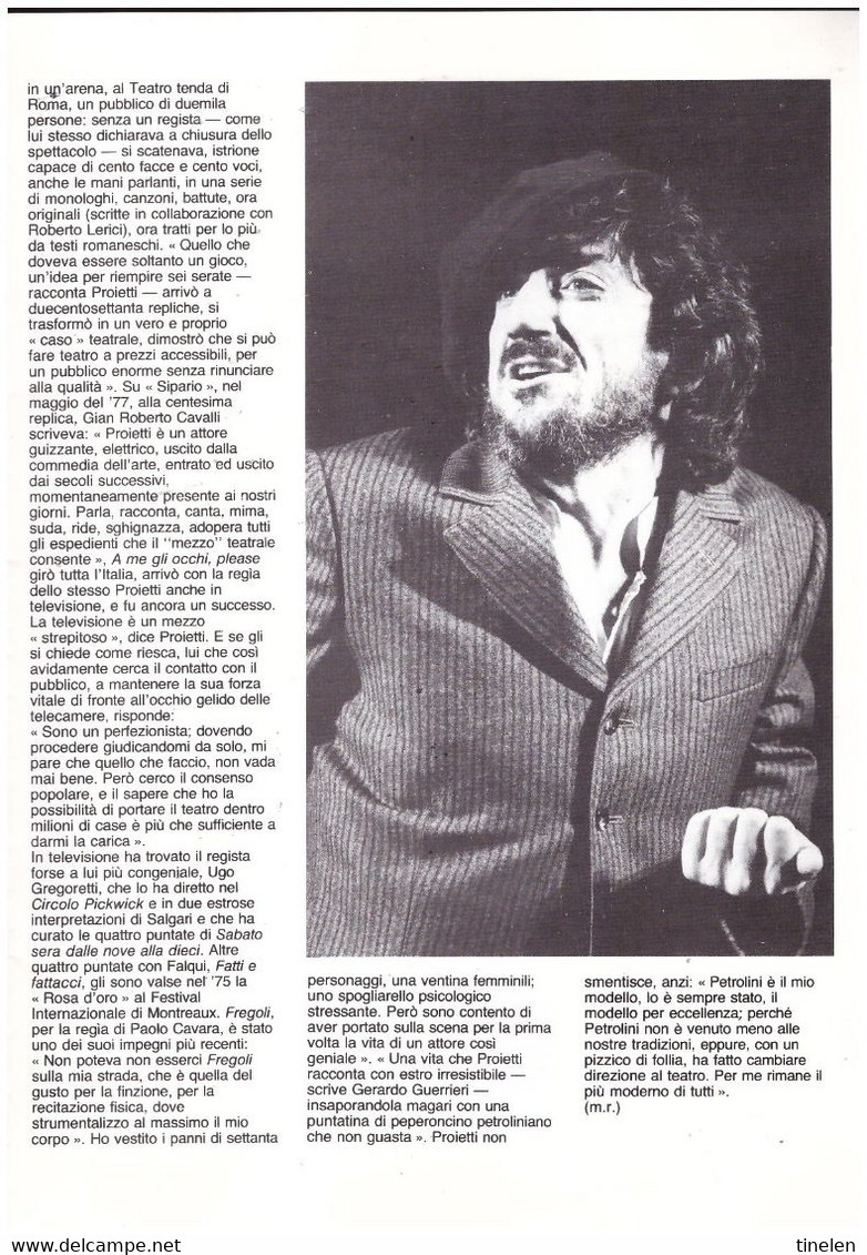 Brochure di "Come mi piace..." di e con Gigi Proietti