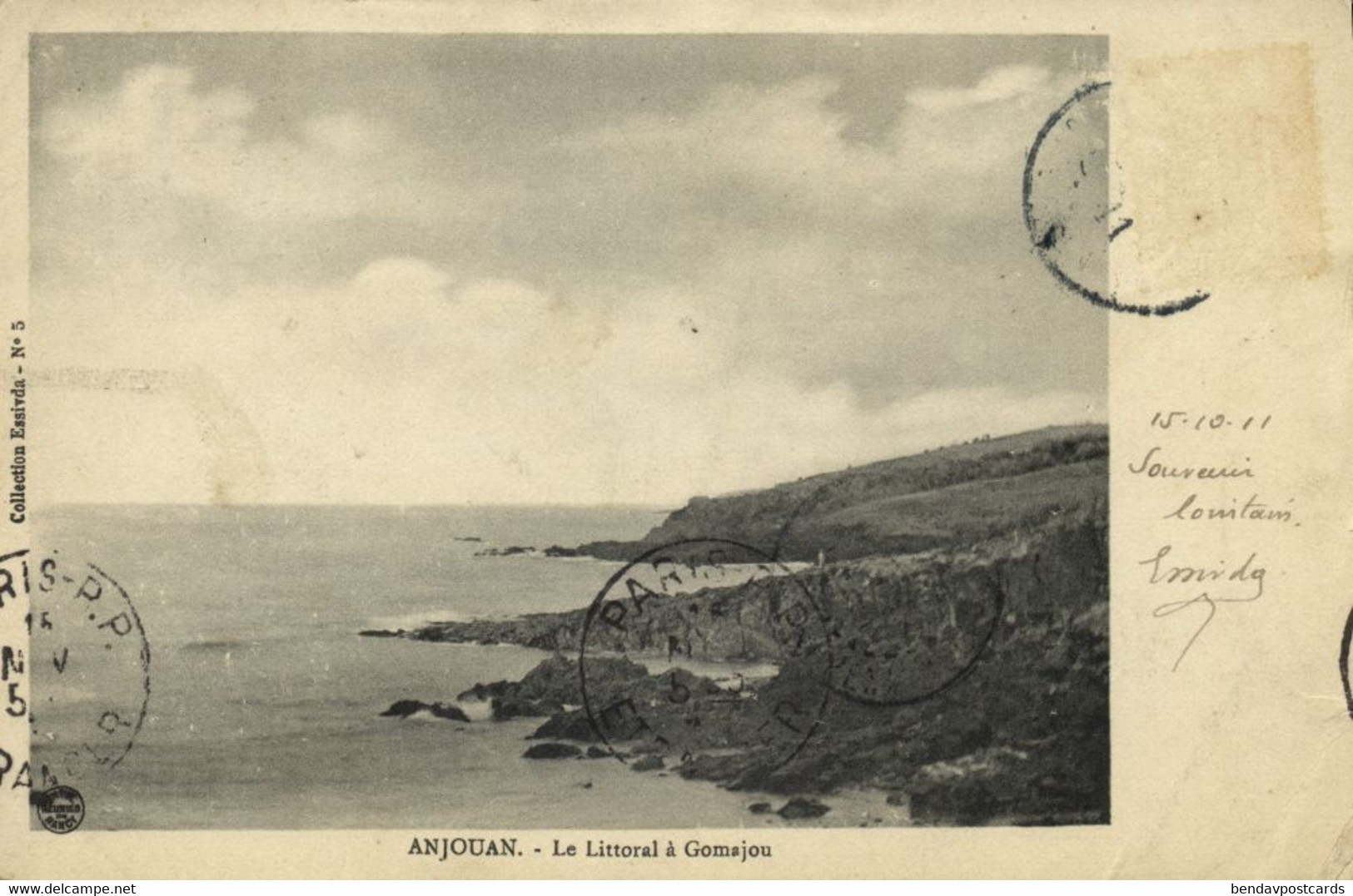 Comoros, ANJOUAN, Le Littoral à Gomajou (1911) Postcard - Komoren