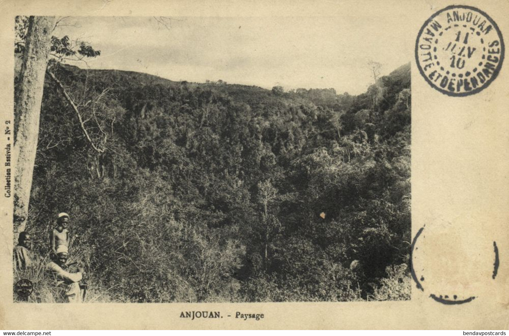 Comoros, ANJOUAN, Paysage, Landscape (1910) Postcard (1) - Comores