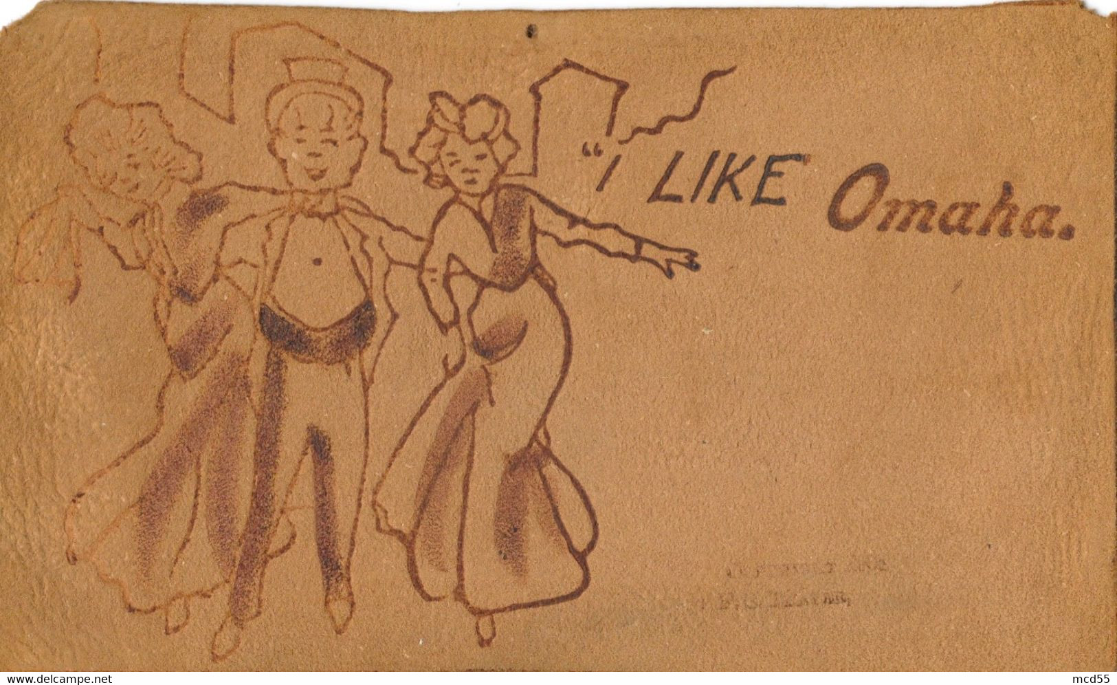 USA -1907 - CARTE POSTALE En CUIR ( LEATHER Card ) I Like Omaha - J’aime Omaha - Oklahoma City